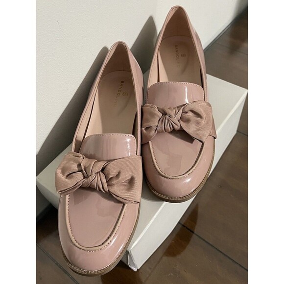 BANDOLINO Size 8 Dress Shoe Women's Pink Bow Loafers comfort - Picture 1 of 14